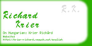 richard krier business card